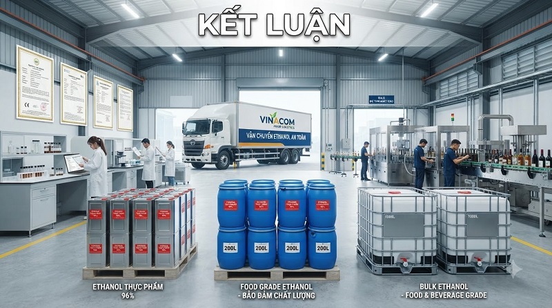 Cồn Ethanol Thực Phẩm Số Lượng Lớn – Giải Pháp Nguyên Liệu Ổn Định Cho Doanh Nghiệp